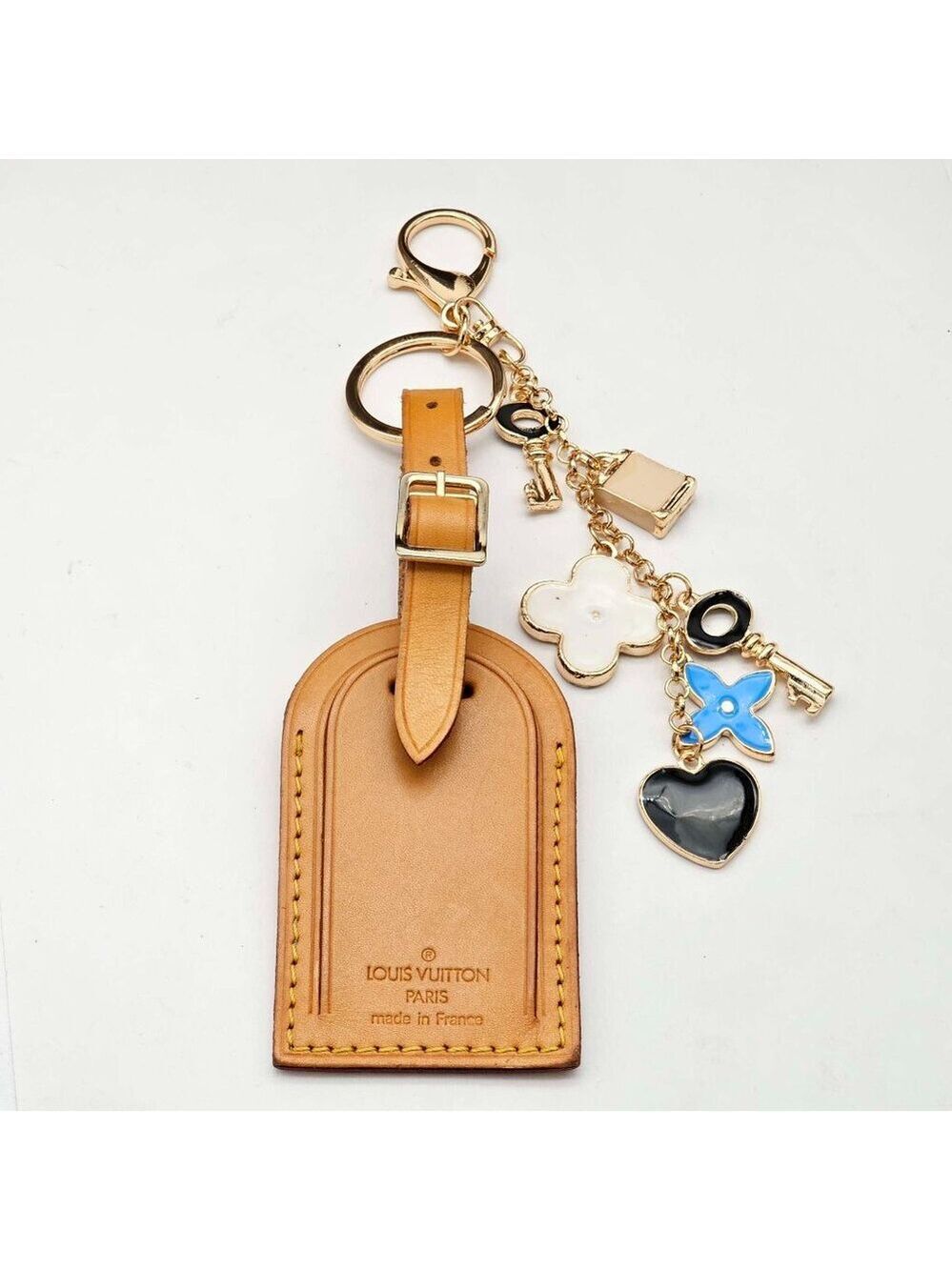 Authentic Louis Vuitton Luggage Tag with Unbranded Keycharm, Keychain
